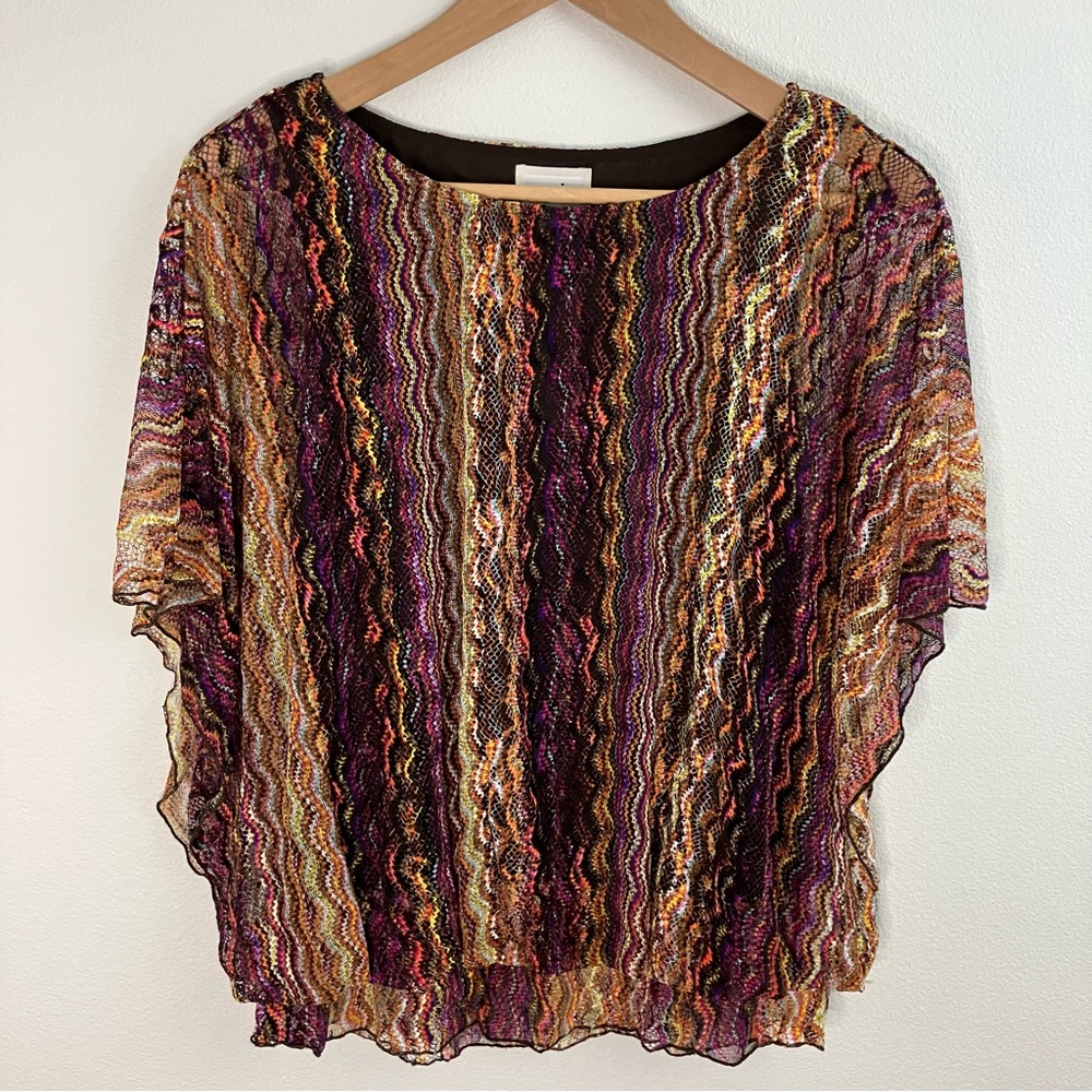 Multi Color Chevron Lace Top - Picture 7 of 14